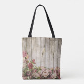 Grosses Supermarkt Tote Tasche Blume Rosa Rosen (Rückseite)