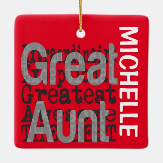 Großes Tante Extraordinaire CUSTOM Keramikornament (Rückseite)