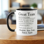 Großes Team - Personalisierte Mitarbeiterbewertung Tasse