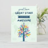 Großes Team Vielen Dank für Ihr Phantastisches Tea Einladung (Stehend Vorderseite)