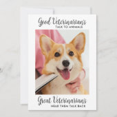 Großes tierärztliches Personalisiertes Hunde-Foto  Dankeskarte (Vorderseite)