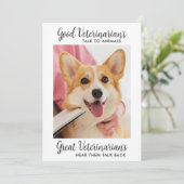 Großes tierärztliches Personalisiertes Hunde-Foto  Dankeskarte (Stehend Vorderseite)