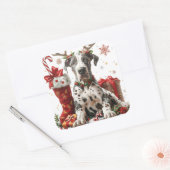 Großes Tor mit Rentierfesseln und Strumpf Quadratischer Aufkleber (Umschlag)