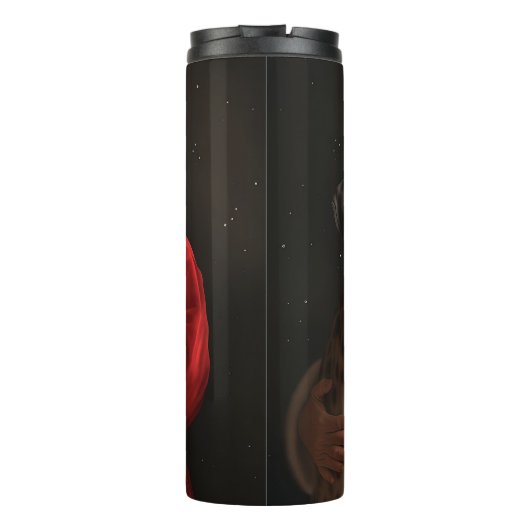 Großes Tor mit Weihnachtsfeiertag Thermosbecher (Rückseite)