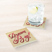 Großes Traumrot Glasuntersetzer (Schrägansicht)