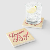 Großes Traumrot Steinuntersetzer (Seitenansicht)