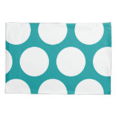 Großes Tupfen-Muster: Aquamarin Kissenbezug (Rückseite)