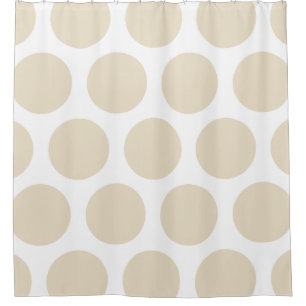 Großes Tupfen-Muster: Beige Duschvorhang
