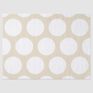 Großes Tupfen-Muster: Beige Seidenpapier