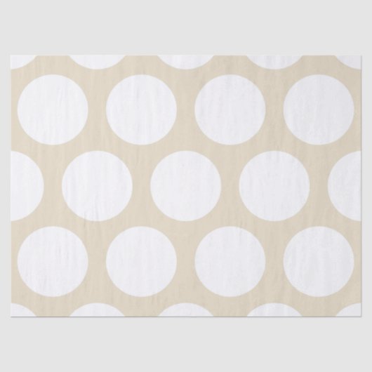 Großes Tupfen-Muster: Beige Seidenpapier (Vorderseite)