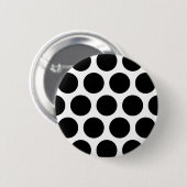 Großes Tupfen-Muster: Schwarzes u. Weiß Button (Vorne & Hinten)