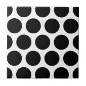 Großes Tupfen-Muster: Schwarzes u. Weiß Fliese (Vorderseite)
