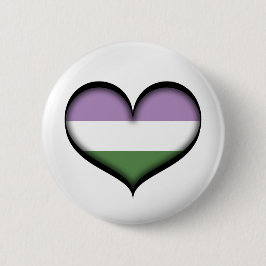 Großes Vektor Herz in Genderqueer Flag Farbe Button