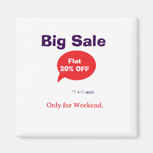 Großes Verkaufsrabattangebot Wochenende Unternehme Magnet