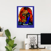 Grosses, verkleidetes Glasposter von Sergio Solomo Poster (Heimbüro)
