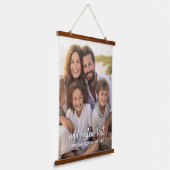Grosses vertikal 1 Foto - Unten Familientext Wandteppich Mit Holzrahmen (Gewinkelt)