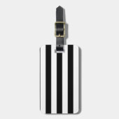 Großes vertikale Streifen-Schwarzweiss-Muster Gepäckanhänger (Vorderseite vertikal)