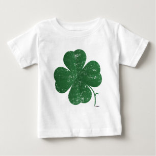 Großes vierblättriges Kleeblatt - im Vintage-Stil Baby T-shirt