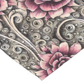 Grosses Vintag gotisch-rosa Blume Muster Kurzer Tischläufer (Ecke)