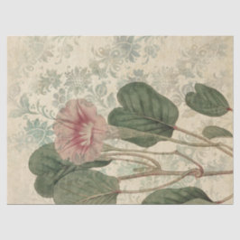 Grosses Vintag rosa Blumendekouver Seidenpapier