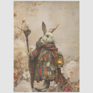 Großes Vintage-inspiriertes seltsames Waldkaninche Seidenpapier