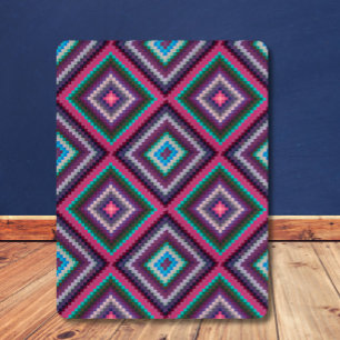 Grosses Vintages Retro-Quilt-Muster Boho Sherpadecke