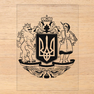 Großes Wappen der Ukraine Acryleinladungen