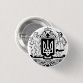 Großes Wappen der Ukraine Button (Vorne & Hinten)