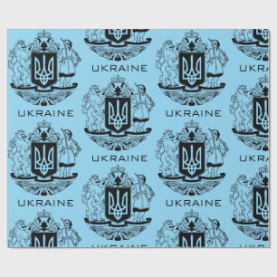 Großes Wappen der Ukraine Monochrome Kunst Geschenkpapier