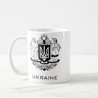 Großes Wappen der Ukraine Monochrome Kunst Kaffeetasse