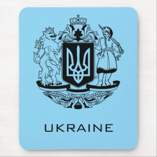 Großes Wappen der Ukraine Monochromes Kunstwerk Mousepad