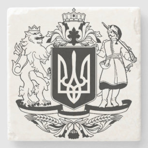 Großes Wappen der Ukraine Steinuntersetzer