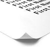 Grosses Wappen mit rotem Flor, 9-Tisch-Sitzkarte Poster (Ecke)