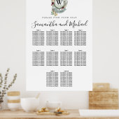 Grosses Wappen mit Roter Flora, 10-Tisch-Sitzkarte Poster (Küche)