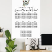 Grosses Wappen mit Roter Flora, 10-Tisch-Sitzkarte Poster (Heimbüro)