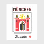 Großes Wappen von München Aufkleber (Blatt)