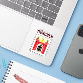 Großes Wappen von München Aufkleber (Laptop mit iPhone)