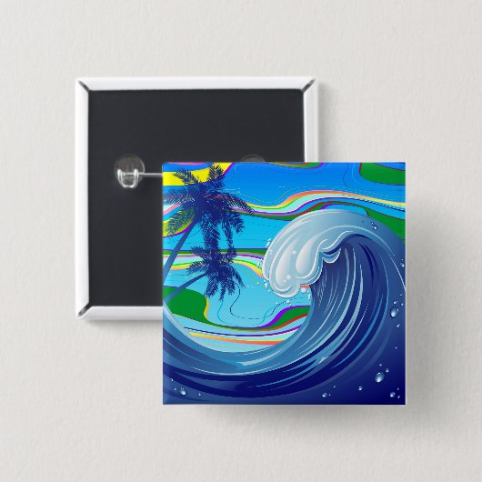 Grosses Wasser im Ozean Doppelseitiger Schlüsselan Button (Vorne & Hinten)