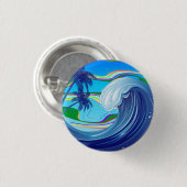 Grosses Wasser im Ozean Doppelseitiger Schlüsselan Button (Vorne & Hinten)