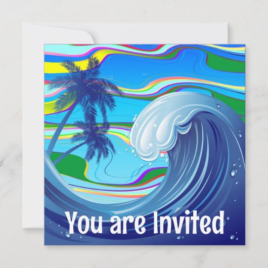 Grosses Wasser im Ozean Doppelseitiger Schlüsselan Einladung (Vorderseite)