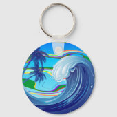 Grosses Wasser im Ozean Doppelseitiger Schlüsselan Schlüsselanhänger (Vorderseite)