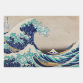 GROSSES WAVE JAPANESE WOODBLOCK GIFT WRAP-Blatt-Se Geschenkpapier Set (Vorderseite)