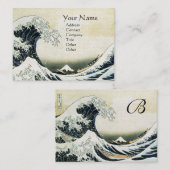 GROSSES WAVE MONOGRAM Pearl Paper Visitenkarte (Vorne/Hinten)