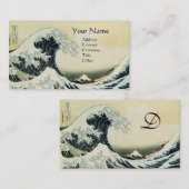 GROSSES WAVE MONOGRAMM Blau Visitenkarte (Vorne/Hinten)