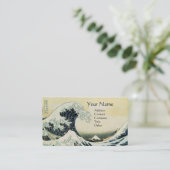 GROSSES WAVE MONOGRAMM Blau Visitenkarte (Stehend Vorderseite)