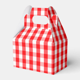 Großes Weihnachten rot und weißer Gingham-Karo Geschenkschachtel