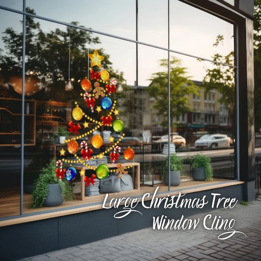 Großes Weihnachtsbaumfenster Fensteraufkleber