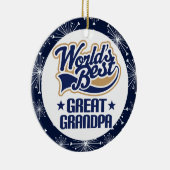 Großes Weihnachtsgeschenk des Großvater-(Welten am Keramik Ornament (Rechts)