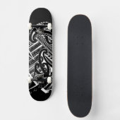 großes Weiß auf schwarzer Stammes- samoaischer Skateboard (Vorderseite)