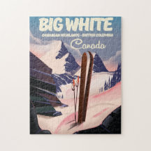 Großes Weiß British Columbia Kanada Skifahren.